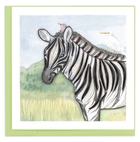 Quilled Zebra & Birds Card