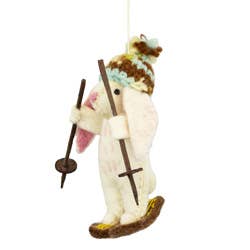 Snowshoeing Bunny Ornament
