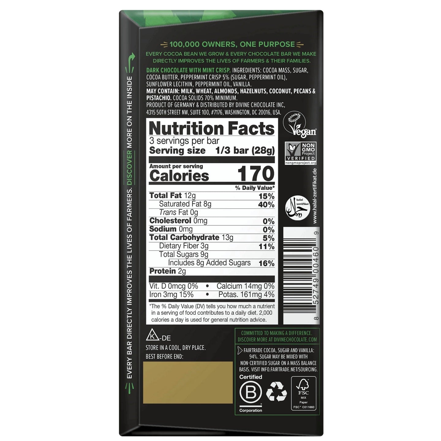 Dark Chocolate Mint Bar