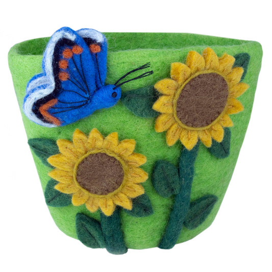 Sunflower Felt Pot