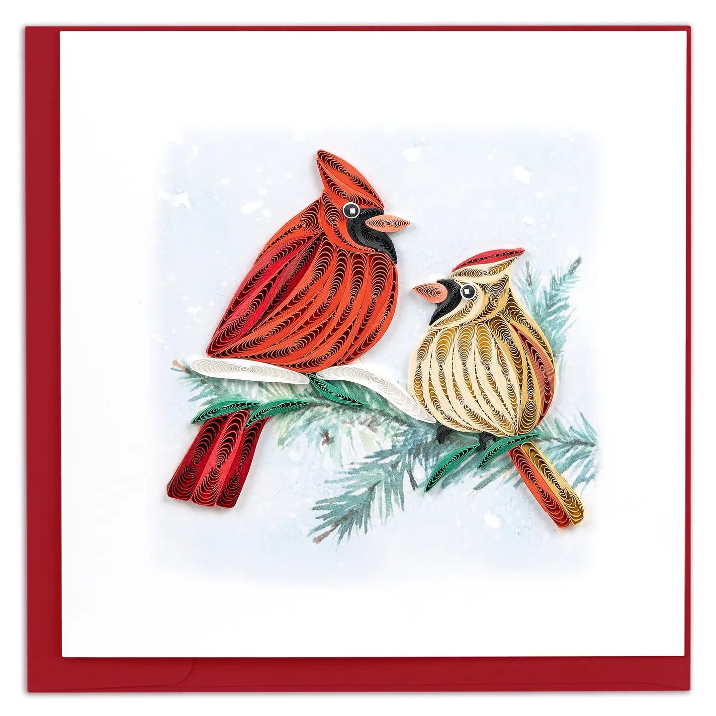 Quilled Cardinal Pair Card