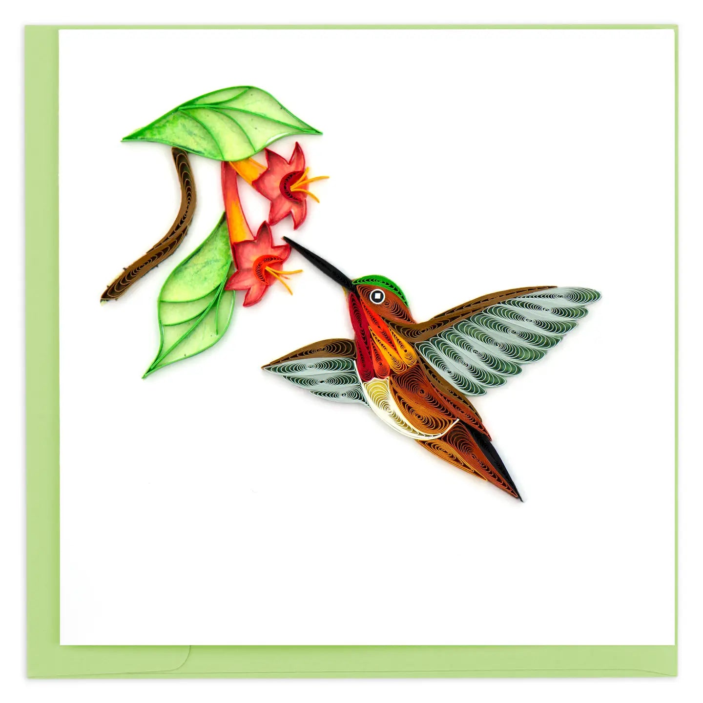 Quilled Rufous Hummingbird Card